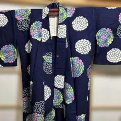 【美品】有松鳴海絞り 有松絞り 浴衣 着物 藍色 花柄 159cm 単衣 トール 美品】有松鳴海絞り 有松絞り 浴衣 着物 藍色 花柄 159cm 単衣 トール