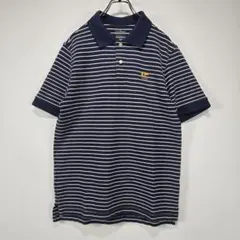L.L.Bean　半袖　ボーダー　ポロシャツ　M REG　刺繍　ロゴ　リユース