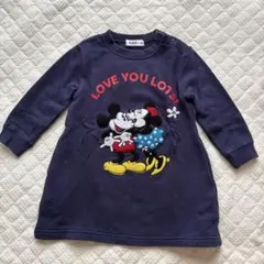 x-girl ミッキー刺繍 長袖ワンピース 90