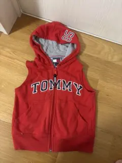 TOMMY HILFIGER フード付きパーカー レッド