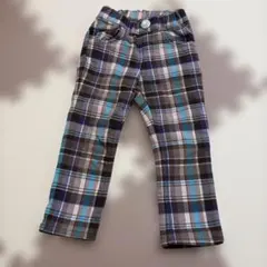 ムージョンジョン　チェックパンツ　裏起毛パンツ