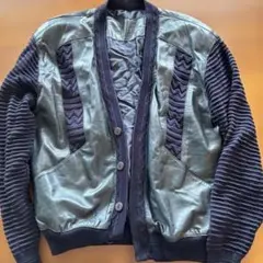 レザー ニット コンビネーション ブルゾンのサムネイル