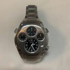 SEIKO クロノグラフ 腕時計 シルバー/ブラック