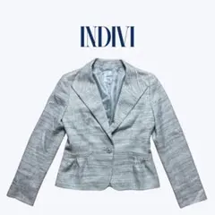 【INDIVI】 レディース フォーマル ツイード ジャケット ラメ入り
