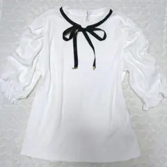 レア☆アクシーズファーム　 七分袖アウター　白　リボン