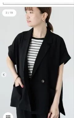 【新品タグ付★人気完売品】麻調フレンチスリーブジャケット2025summer