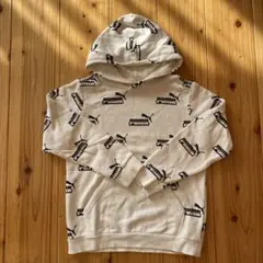 PUMA プーマ　ロゴ　パーカー　フーディー　白　黒　140