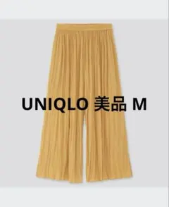 ユニクロ 美品 M ワッシャーサテンスカートパンツ ゆったり 体型カバー