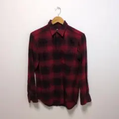 UNIQLO レッドブラックチェックネルシャツ S