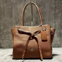 美品 コーチ COACH ターンロック ハンドバッグ シボ革 トートバッグ
