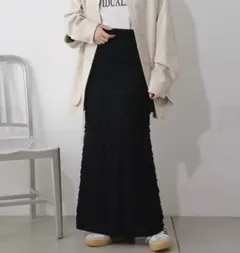 【新品】kastane カットフリルIラインスカート　ブラック　0サイズ