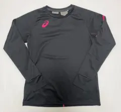 アシックス asics バレーボール 長袖シャツ トレーニングウェア 黒 ピンク