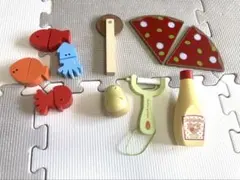 【美品】木製　おままごと　ごっこ遊び　おもちゃセット　マザーガーデン