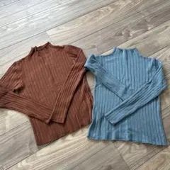 リブ編み長袖ニット2色セット