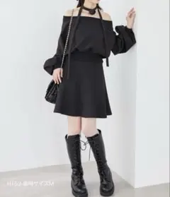 MAJESTIC LEGON ブラック　スウェットワンピ　フラワーチョーカー付き