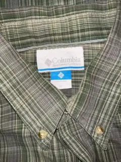 Columbia 長袖シャツ グリーン系 チェック柄 XL