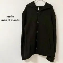 【mofm man of moods】Sフード付きリブ編みカーディガン メンズ