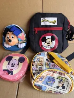 ディズニー ミッキーマウス バッグ ポーチ　4点セット