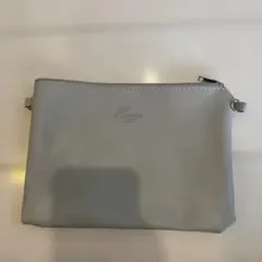 グレー 合成皮革 ポーチ