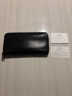 COACH コーチ 長財布 オールブラック　ベースボールステッチ