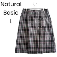 Natural Basic チェック柄スカート 大人カジュアル L 1704