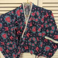 キッズ 浴衣ドレス 130cm 薔薇 リボン レース
