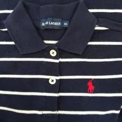 ラルフローレン ワンピース90 紺×白