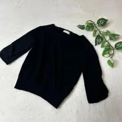 オフオン　七分袖　黒カットソー　トップス　Mサイズ