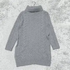 OLIVEdesOLIVEタートルネックニットワンピース長袖膝丈［F］グレー