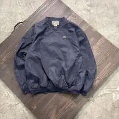 8LA1 ゲームシャツ　ジャージ　ネイビー　L 古着used