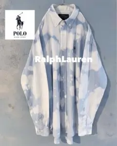 ラルフローレンポロカン　シャツ 90s 刺繍 ブリーチ加工