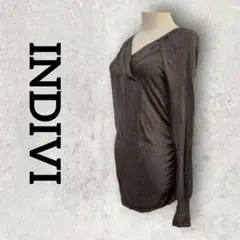 INDIVI カシュクールカットソー 長袖 Vネックカットソー (38)グレー系のサムネイル