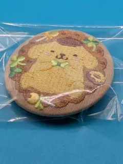 サンリオキャラクターズ刺繍缶バッチつきビスケット3⑥ポムポムプリン
