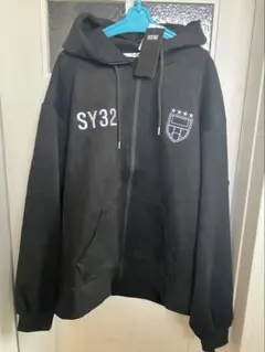 SY32 ブラック フード付きパーカーとジョガーパンツセットのサムネイル