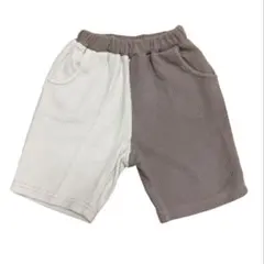 petit main 半ズボン 90 白×グレー バイカラー 美品 キッズ