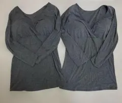 無印　授乳に便利なブラカップ付きあったかインナー2点セット