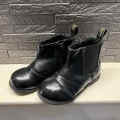 プティマイン　ブラック サイドジッパーブーツ　18センチ