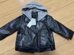 黒 ライダースジャケット フード付き