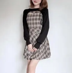 NOMAE oneway ショートニット×キャミワンピースセット ベージュ