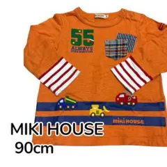 【訳アリ安価】miki house 長袖カットソー 90cm オレンジ