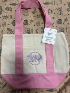 TRADER JOE'S MINI PASTEL CANVAS TOTE BAG
