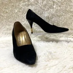《希少 一点物》良品 YSL ゴールドヒール スエードパンプス 36 23cmのサムネイル