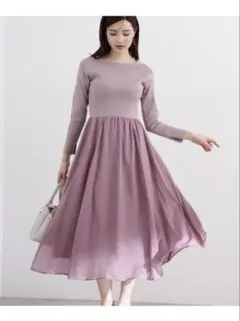 【最終価格】プロポ　ニットドッキングエアリーワンピース　s