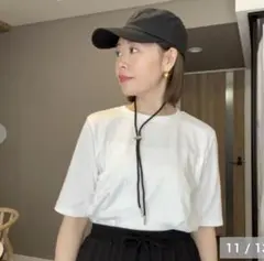 ammy × Lutique 黒キャップ あご紐付きのサムネイル