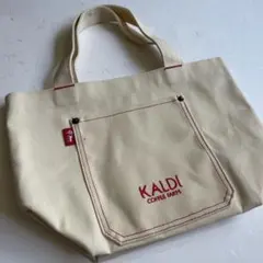 カルディ　ランチトート　赤　刺繍のサムネイル