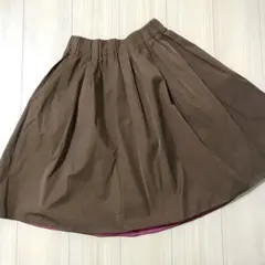 アダムエロペ  ブラウン×ピンク　リバーシブル　形状記憶型スカート