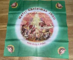 レア！新品　不二家　ペコちゃん50周年記念　クリスマス　ハンカチ　2000年