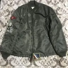 超希少！AVIREX MA-1ジャケット スカルパッチスター メルカリ