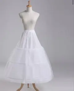 パニエ ロング ウェディングドレス コスプレ チュール 3段フリル ボリューム