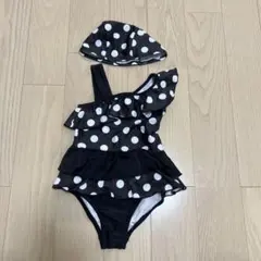 ブランシェス　水玉模様フリル付き水着 100cm